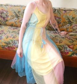 UNIF Cotton Candy Rainbow Tulle Dress