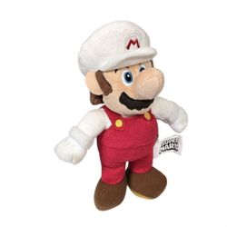 Jakks Pacific Super Fire Mario Bros Plush 10" Stuffed Animal Movie Nintendo GUC