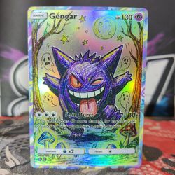 Gengar Pain Burst  Full Art Holo Custom Made Fan Art Limited