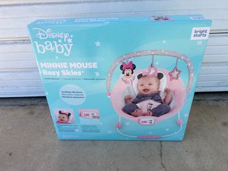 Bouncer Minnie Mouse rosy skies