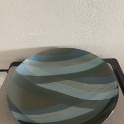 Signed Glass Bowl Platter 