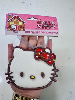 Hello Kitty Candy Bow Christmas Cookie Ornament NEW