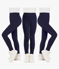 New Youth Navy Blue 3 pack Full Legnth Leggings Size 6-7