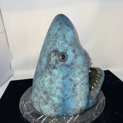 Bronze Shark Head Statue 