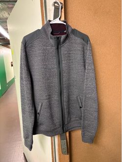 Ted Baker London Mens Jacket Gray Whooty Full Zip Fleece Bomber Outdoor S Small