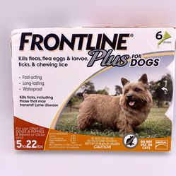 Frontline Plus For Dogs 5-22 Lbs 6 Dose Pack