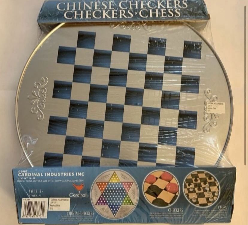 Three-in-One Checkers/Chess/Chinese Checkers