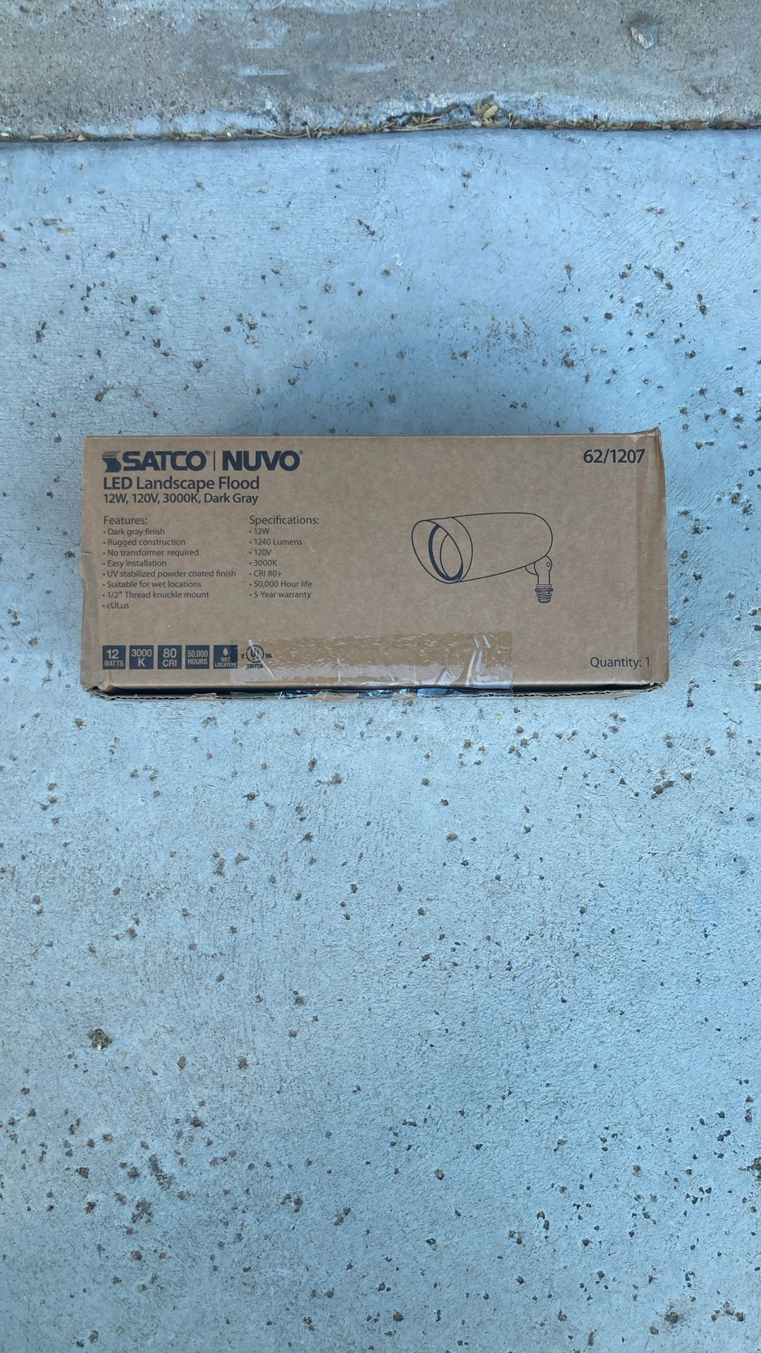SATCO|NUVO LED Landscape Flood - 12W - 3000K - Dark Gray - 120V