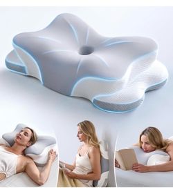 New Ultra Pain Relief Cervical Neck Pillow for Sleeping, 5X Support Ergonomic Contour Pillow for Deep Sleep, Cooling Memory Foam Pillows for Adults, O