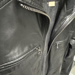 Michael Khors Medium Black Leather Jacket Men’s 