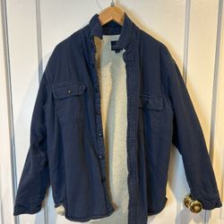 J.Crew Men’s Medium Blue Flannel Jacket w/ Wool Lining – Fall Layer – Clean 