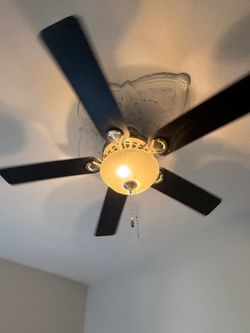 52 in 5-Blade Ceiling Fan with Bowl Light Kit, Dark Blades, Pull-Chain