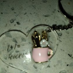1+1=Teacher Keychain 