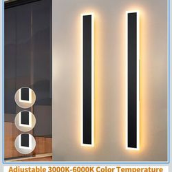 Modern Outdoor/Indoor Wall Lights 23.6inch Dimmable 3000K-6000K with Remote Control