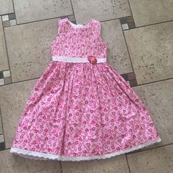 EUC Jayne Copeland Pink Flower Dress size 7