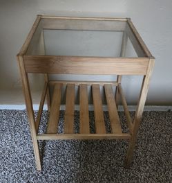 Bamboo and glass plant stand or side table