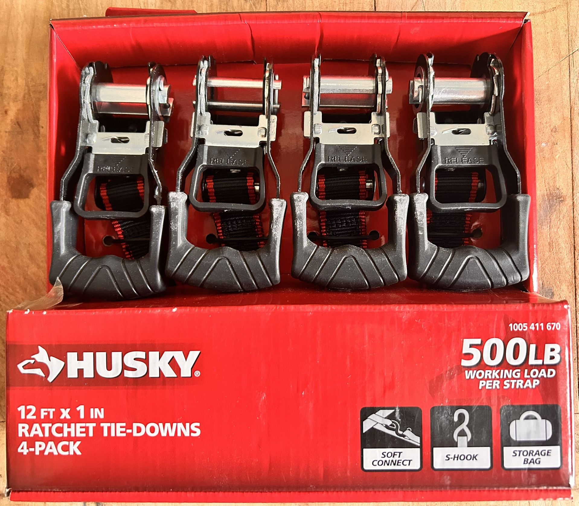Husky ratchet tie-downs