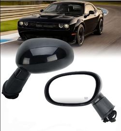 Pair of Side Mirror for Dodge Challenger 2015-2019 CH1321396 Left Heated Door Rear View Mirror Assembly Set without Blind Spot Indicator Paintable