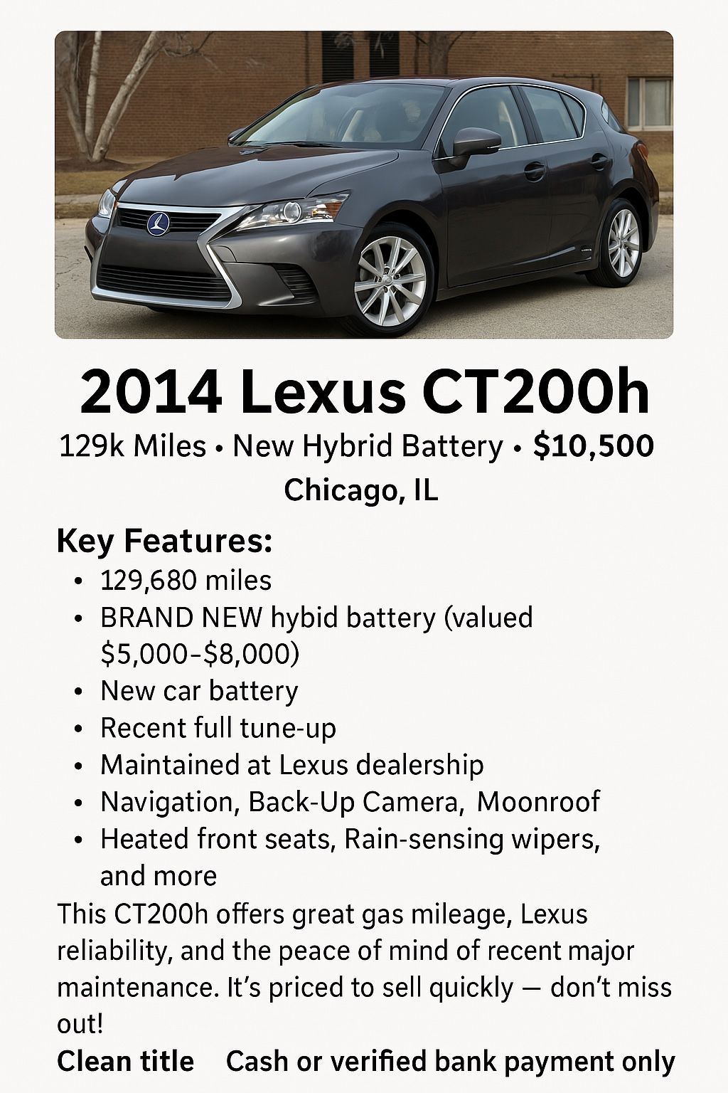 2014 Lexus CT 200h