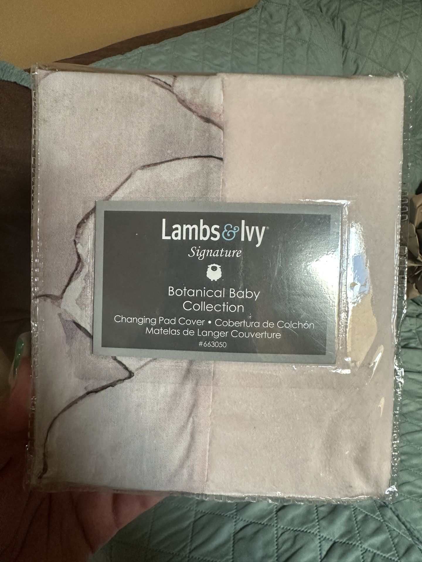 Pink/Gray Floral Minky Changing Pad Cover