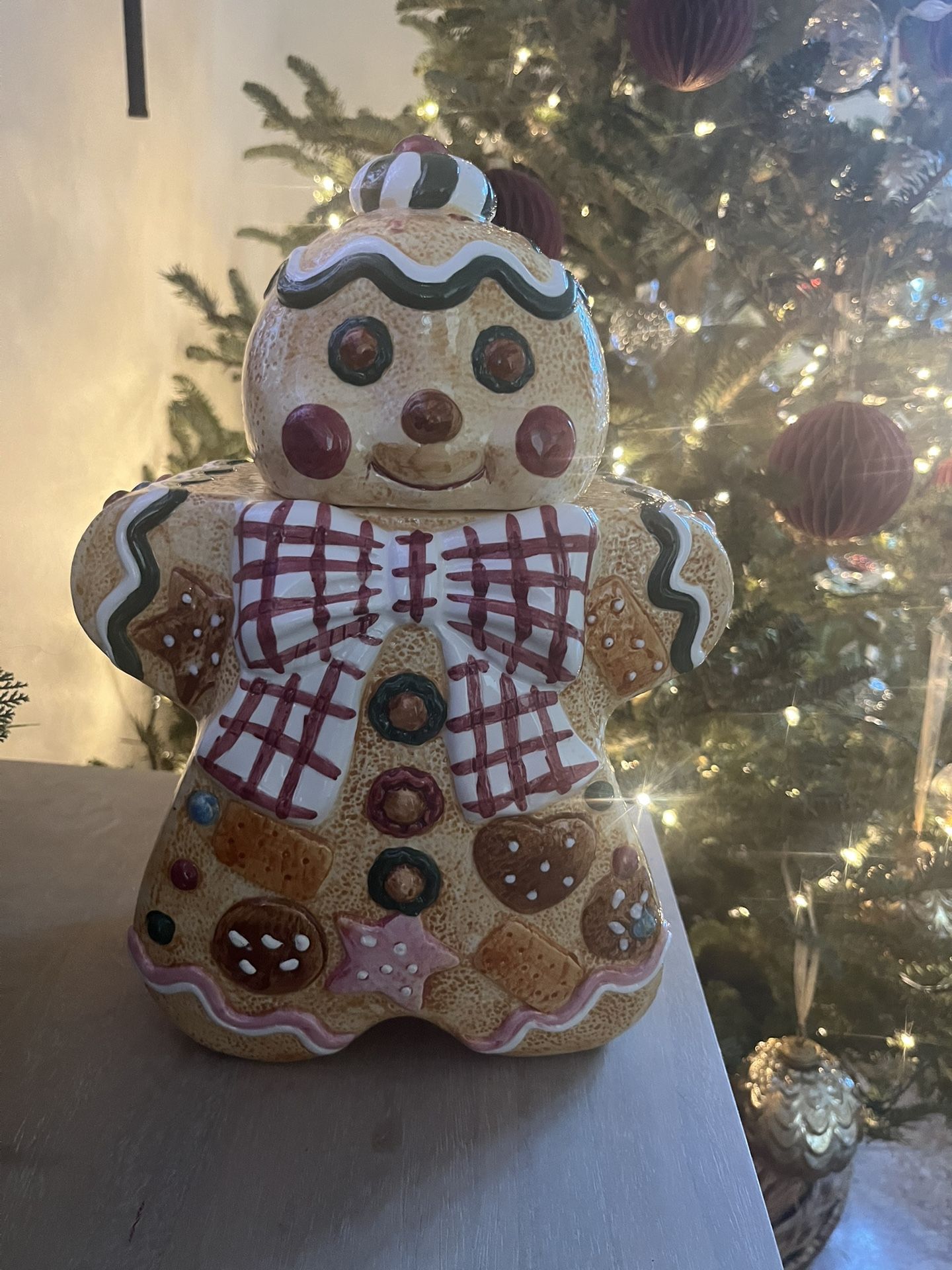  Gingerbread Man Cookie Jar Vintage Jay imports 1996 Christmas Holiday 