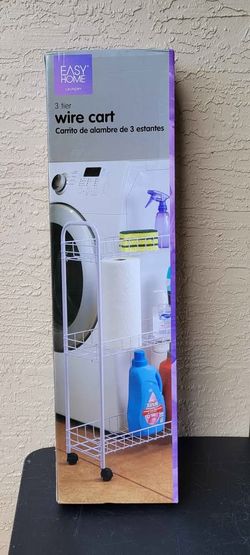 NEW IN BOX...EASY HOME LAUNDRY 3 TIER WIRE CART