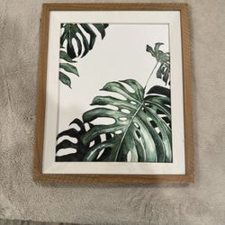 Palm Leaf Painting Wood Frame