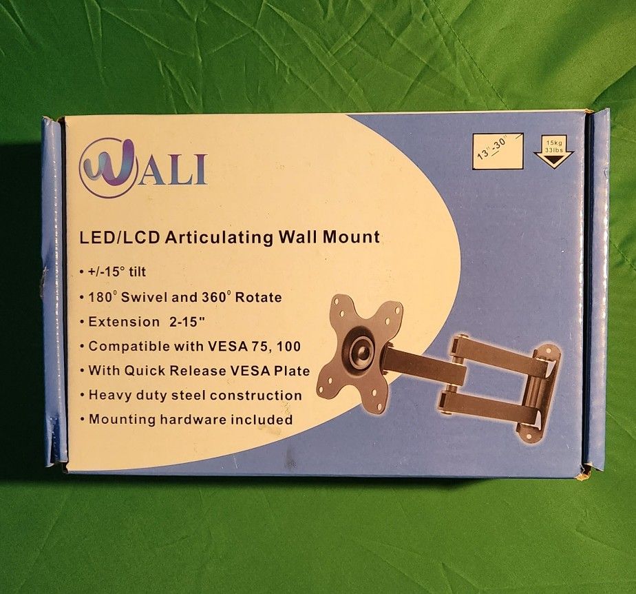Adjustable Articulating TV/Monitor Wall Mount – 13”–30” – $15