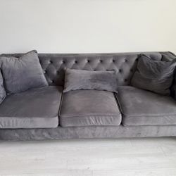 Gray velvet Sofa set 