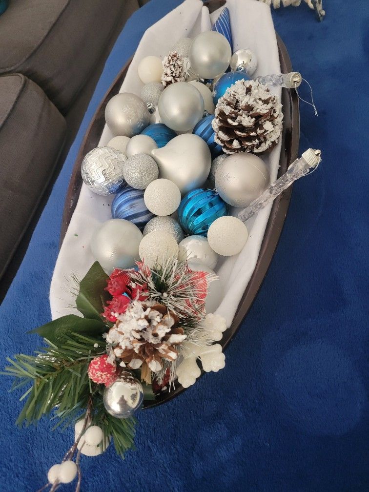 Wooden Boat Christmas Ornaments