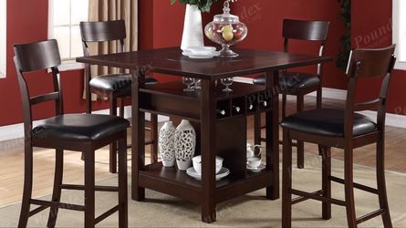 Dining set W/ Wine storage and Lazy Susan