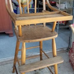 Solid Oak High Chair 