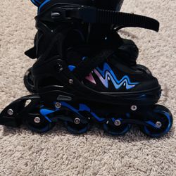 JCAEH Rollerblades Inline Skates Adjustable Youth 1Y-4Y Black