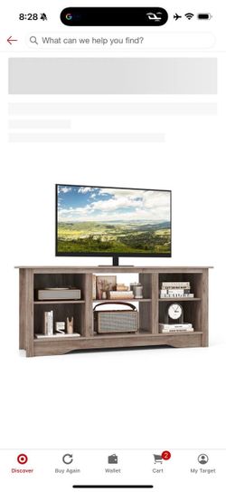 New Costway 58" TV Stand Console w/ 3 Adjustable Shelves for 65" TV Grey