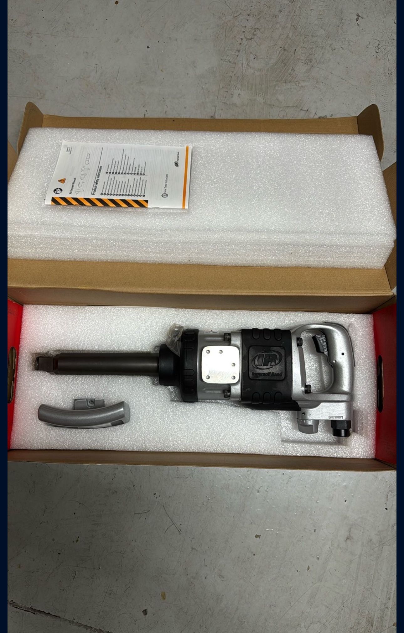 Ingersoll Rand 285B-6 1-Inch Cordless Pneumatic Impact Wrench with 6-Inch Extended Anvil and 2 Handles