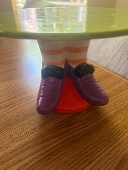 Halloween Witch Legs Ceramic Cake Stand