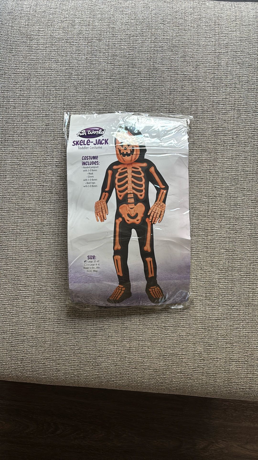 3-4t Skele-jack Toddler Halloween Costume 