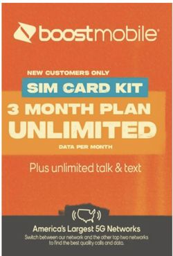 Boost SIM Card Kit (3 Months, Unlimited)