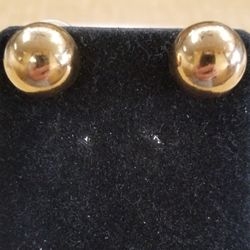 Large Gold Plated Ball Earrings 