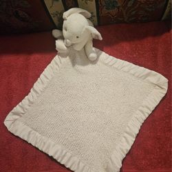 EASTER BAREFOOT DREAMS BUNNY RABBI PLUSH LOVEY SECURITY BLANKET 