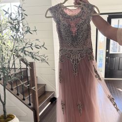 Pink Embellished Gown Dress 