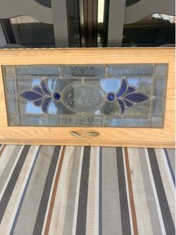 Stained glass oak door