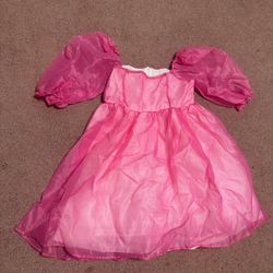New medium hot pink poof sleeve princess peach festival rave dress costume photo
