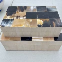 Set of Natural Horn Decorative Boxes