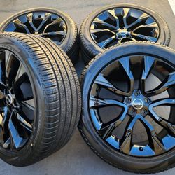 22” Range Rover Autobiography Gloss Black OEM Wheels and Tires