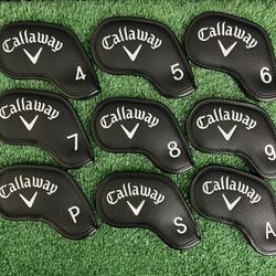 9PCS Golf Iron Headcovers for Callaway Golf Club Covers - Leather Magnetic Closure
