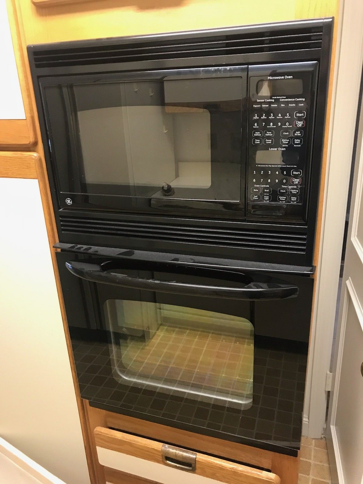 GE Wall oven with microwave combination