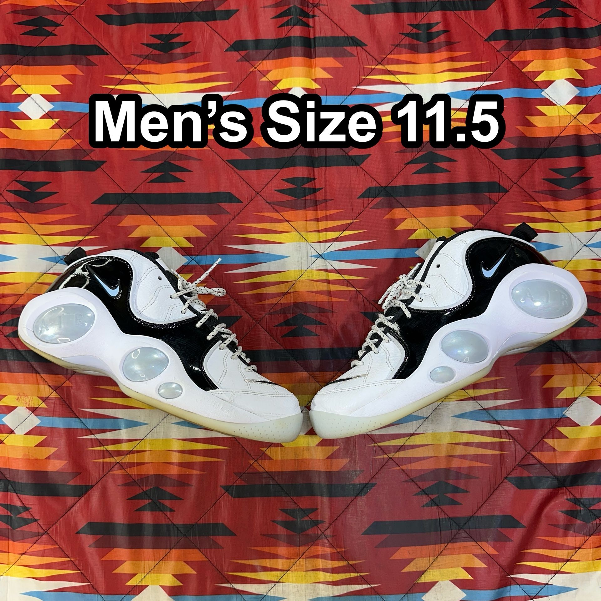 Nike Air Zoom Flight 95 Black Patent Football White DV0820-100 Mens Size 11.5