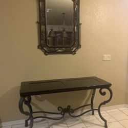 Entry Table, Mirror And Table 
