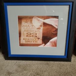 Emmit Smith framed all time Rusher photo